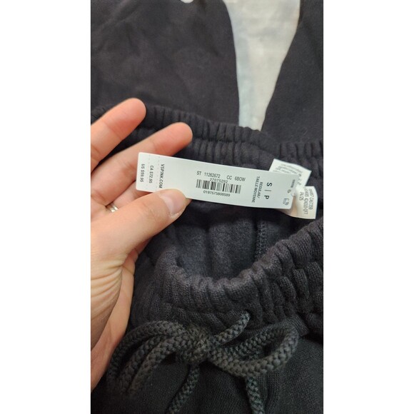 NWT Victoria's Secret Small Black Ivy Fleece Wide-Leg Split-Hem Sweatpants - Picture 9 of 11